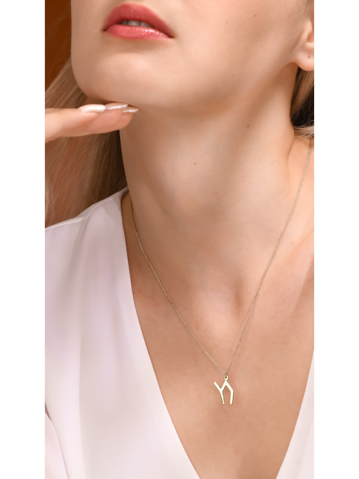 תליון צ'אי מכסף סטרלינג מודרני מינימליסטי Nec, Chai Jewelry, Is
